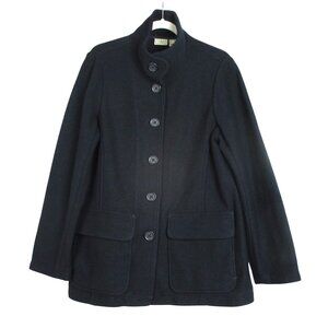 L.L.Bean Boiled Wool Blue Pea Coat Women's Size M Bellandi Classic